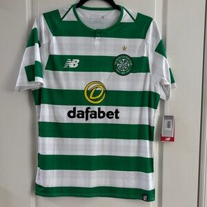 NWT New Balance The Celtic Football Club Green and White Soccer Jersey